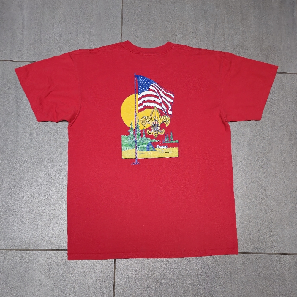 Vintage Single Stitch Boy Scouts Of America Tshirt Size L Red